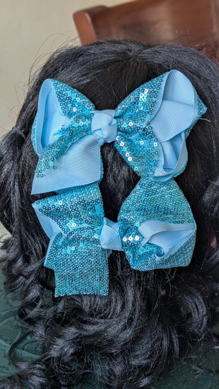 Sky Blue sequin Bows